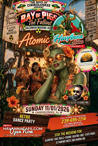 Sun 11.01 · Atomic Tiki Luau T-Dance · 11 AM – 3 PM flyer